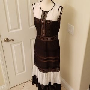 New York & Company black, gold, and white dress